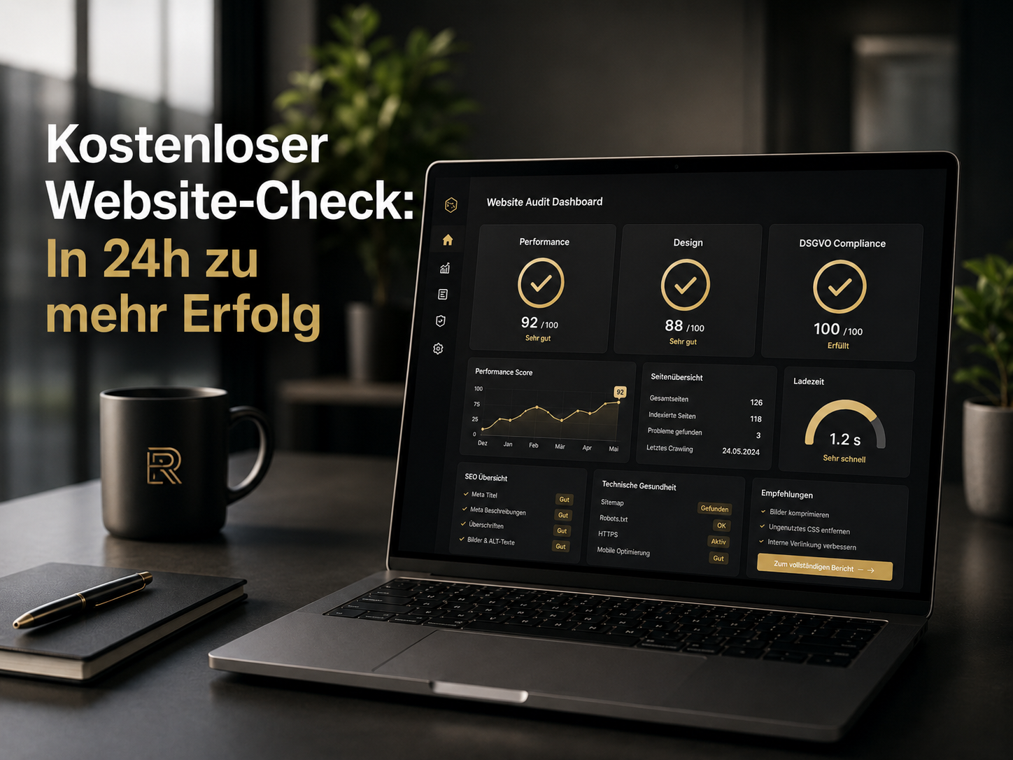 Kostenloser Website-Check zur Analyse von Technik, Design, Conversion und Rechtssicherheit