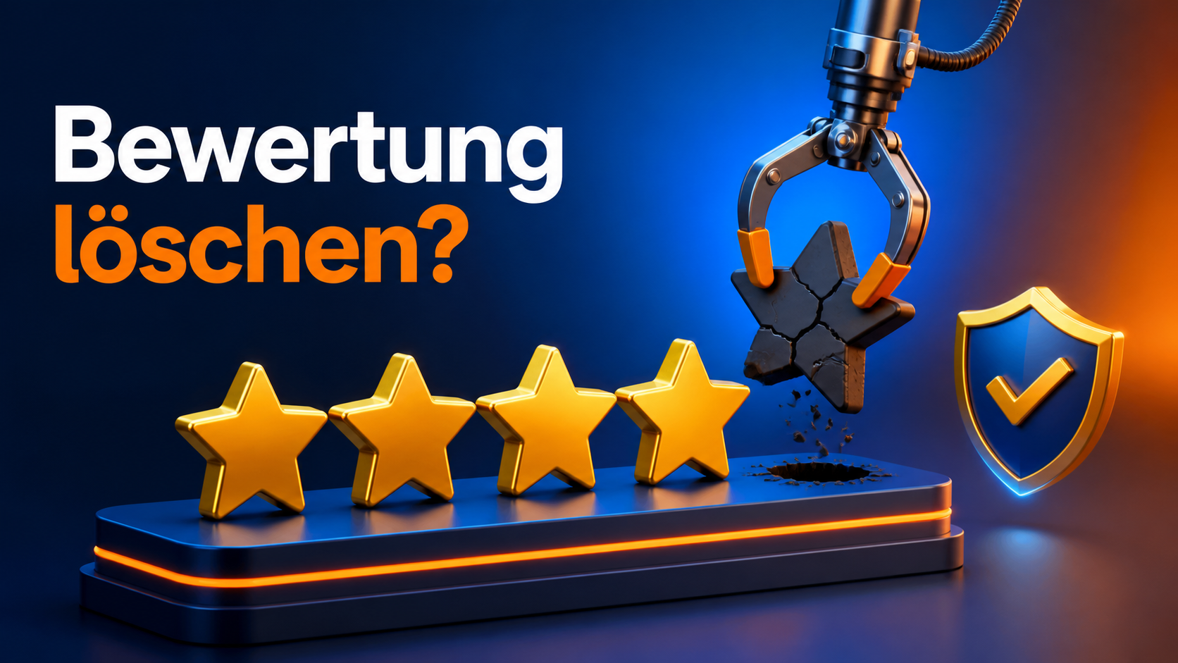 Google Bewertungen löschen: Schild schützt Sterne-Bewertungen