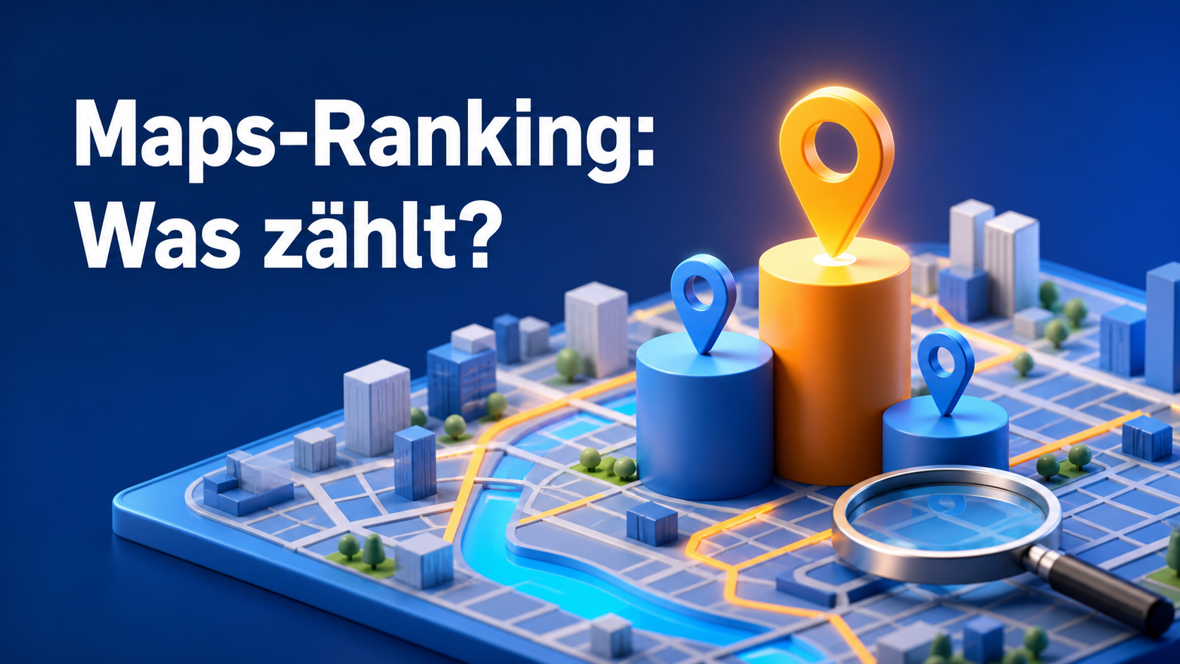 Google Maps Ranking verbessern: Kartenpin auf drei Podesten